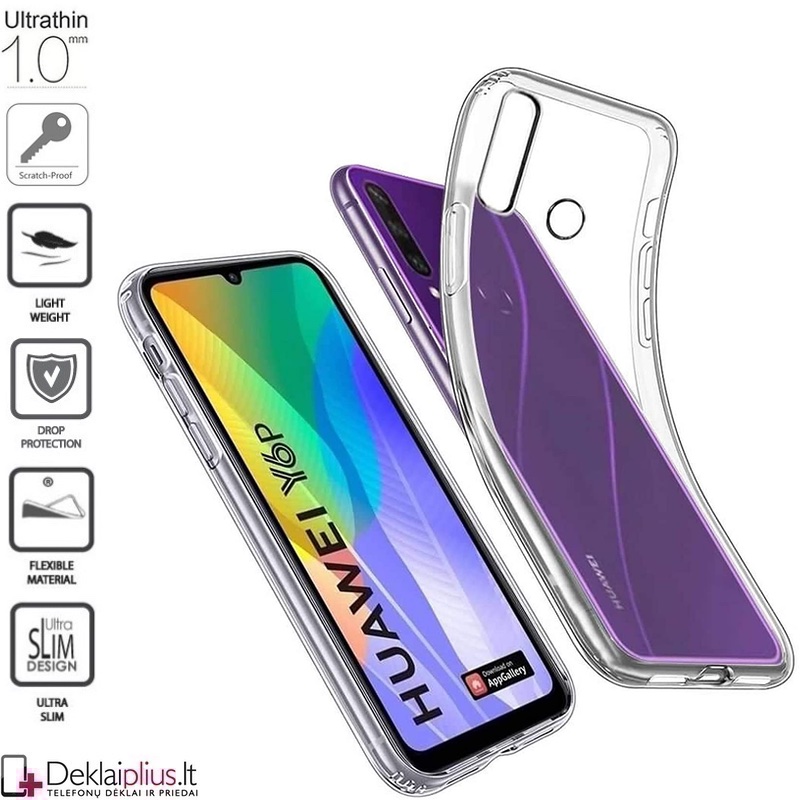 Silikoninis dėklas 1.0 mm storio - permatomas (Huawei Y6P) Silikoninis dėklas 1.0 mm storio - permatomas (Huawei Y6P)